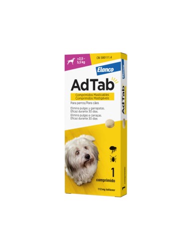 AdTab 112mg comprimido masticable perro (+2,5-5,5kg)