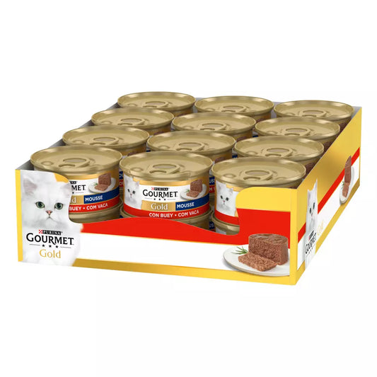 GOURMET GOLD MOUSSE BUEY PACKS 24/85gr
